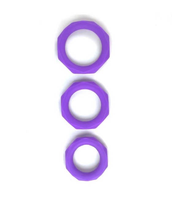 Set de 3 Anillos para el Pene Silicona Púrpura
