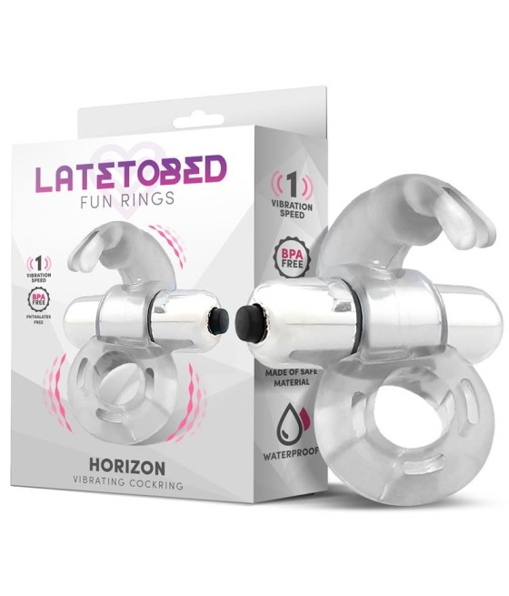Horizon Anillo Vibrador con Conejito Transparente