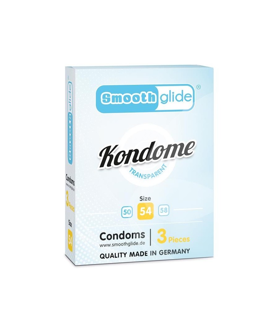 TengoQueProbarlo Preservativos Talla 54 Pack de 3 SMOOTHGLIDE  Anticonceptivos y Preservativos Naturales