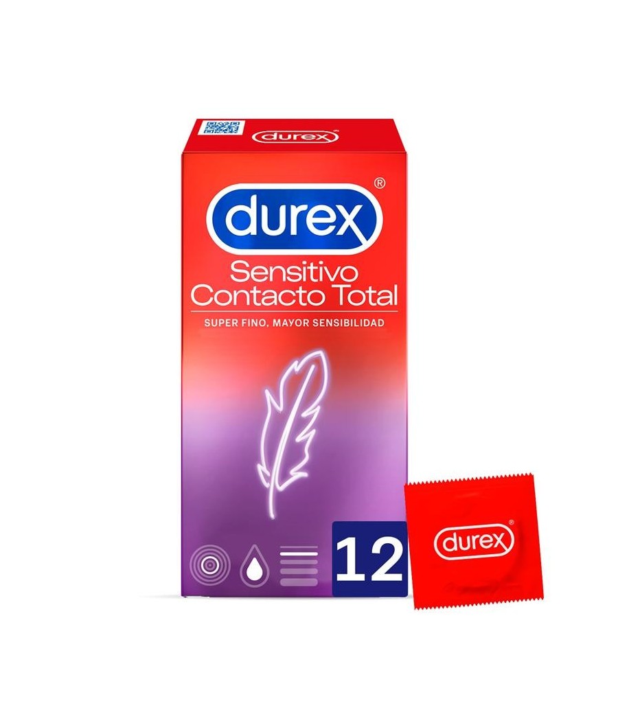 TengoQueProbarlo Preservativos Sensitivo Contacto Total 12 Unidades DUREX  Anticonceptivos y Preservativos Especiales