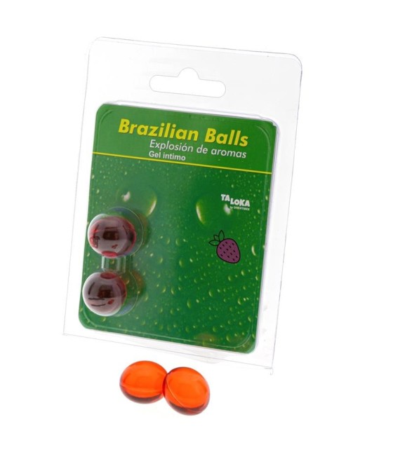 TengoQueProbarlo Set 2 Brazilian Balls Explosi?n de Aroma Fresa BRAZILIAN BALLS  Aceite de Masajes