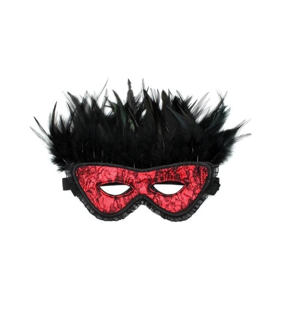 TengoQueProbarlo M?scara de Lujo con Plumas Rojo BONDAGE PLAY  Antifaces y Máscaras
