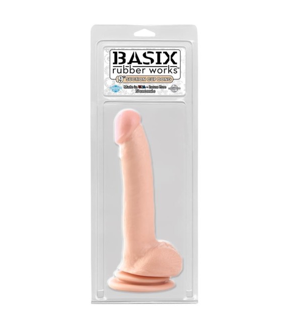 TengoQueProbarlo Basix Rubber Works 22,9 cm Verga y Test?culos con Ventosa - Color Natural BASIX RUBBER WORKS  Penes Realísticos