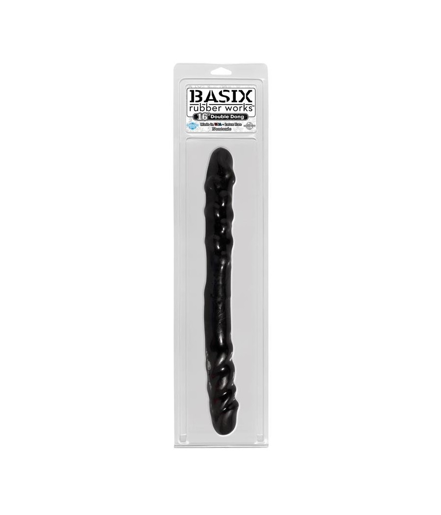 TengoQueProbarlo Basix Rubber Works 40,6 cm Doble Verga - Color Negro BASIX RUBBER WORKS  Penes Realísticos