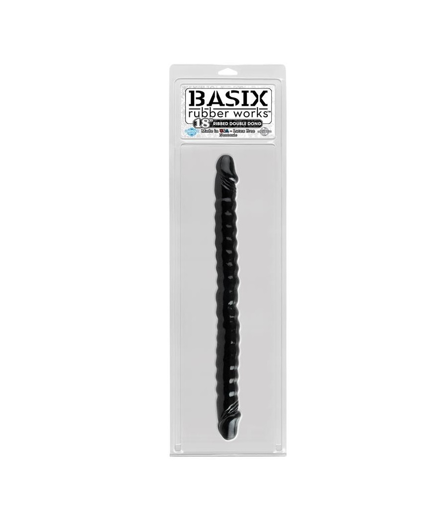 TengoQueProbarlo Basix Rubber Works 45,7 cm Doble Verga - Color Negro BASIX RUBBER WORKS  Penes Realísticos