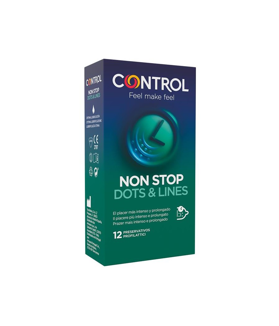 TengoQueProbarlo Preservativos Non Stop Drops and Lines 12 unidades CONTROL  Anticonceptivos y Preservativos Retardantes