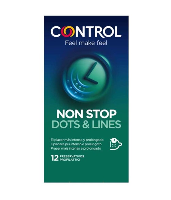 TengoQueProbarlo Preservativos Non Stop Drops and Lines 12 unidades CONTROL  Anticonceptivos y Preservativos Retardantes