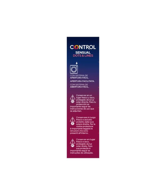 TengoQueProbarlo Preservativos con Estrias Sensual Dots and Lines 12 unidades CONTROL  Anticonceptivos y Preservativos Especiale