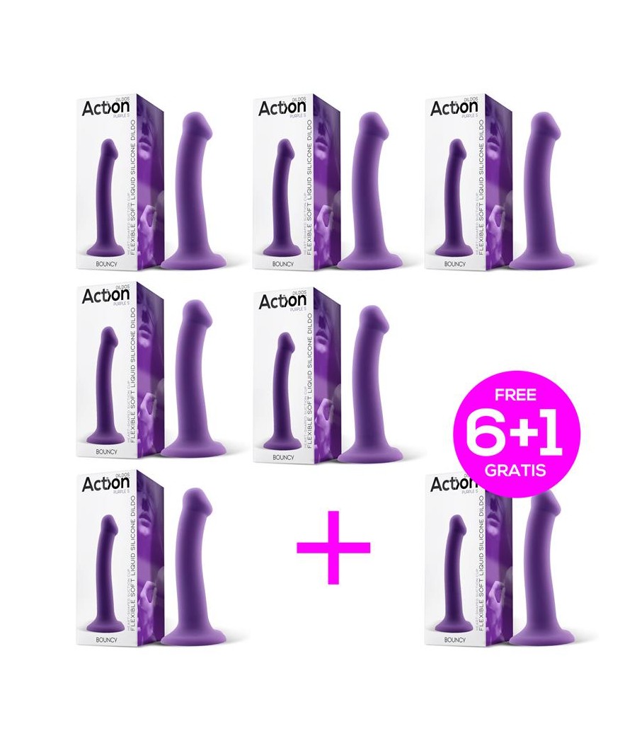 TengoQueProbarlo Pack 6+1 Bouncy Dildo Silicona Liquida Flexible 6.5-16.5 cm ACTION  Dildos con Ventosa