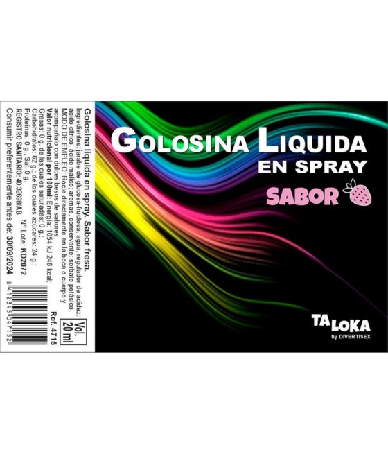 Golosina Líquida en Spray Sabor Fresa 20 ml
