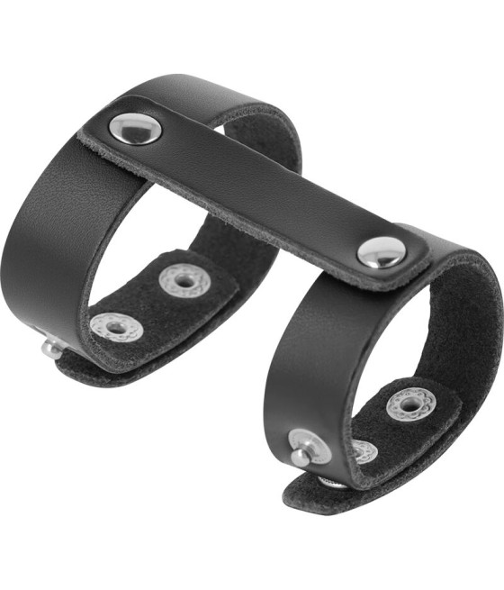DARKNESS - ANILLO PENE Y TESTICULOS AJUSTABLE LEATHER