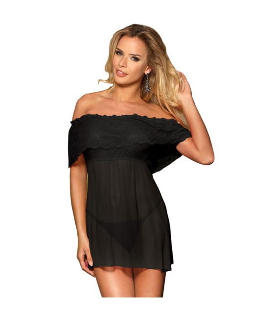 SUBBLIME - DRESSES SHORT DRESS + THONG BLACK L/XL