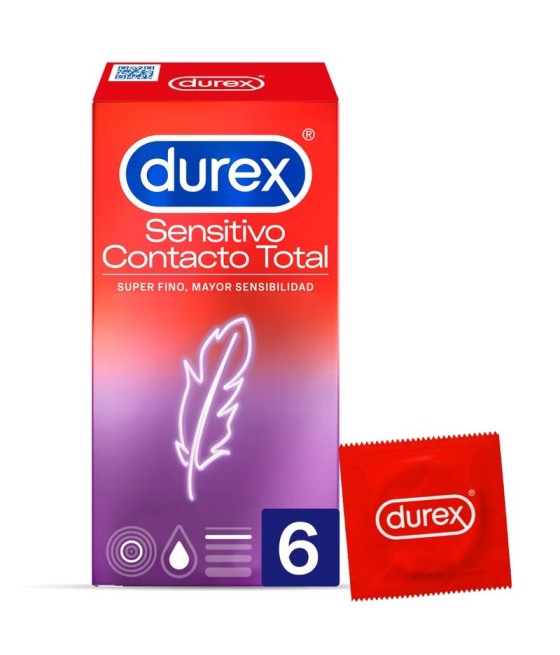 TengoQueProbarlo DUREX - SENSITIVO CONTACTO TOTAL 6 UNIDADES DUREX CONDOMS  Anticonceptivos y Preservativos Especiales