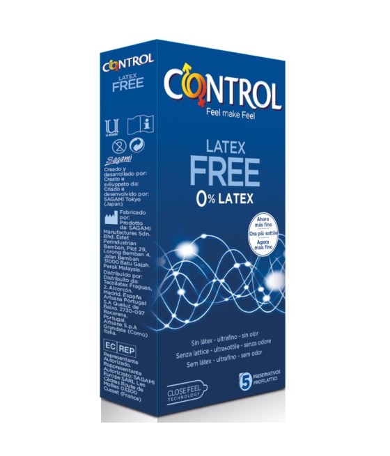TengoQueProbarlo CONTROL - FREE SIN LATEX PRESERVATIVOS 5 UNIDADES CONTROL CONDOMS  Anticonceptivos y Preservativos Especiales