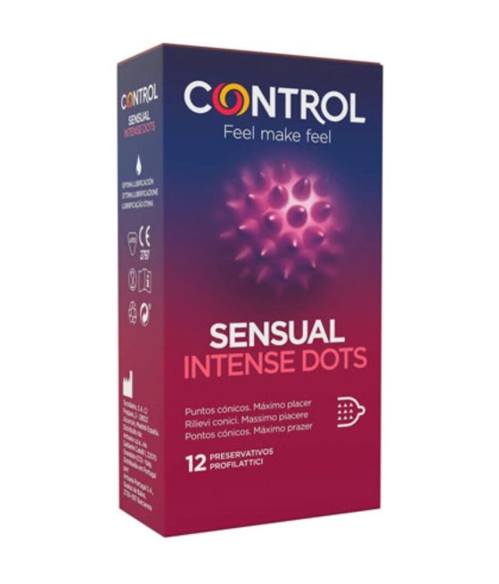 TengoQueProbarlo CONTROL - SPIKE PRESERVATIVOS CON PUNTOS CONICOS 12 UNIDADES CONTROL CONDOMS  Anticonceptivos y Preservativos E