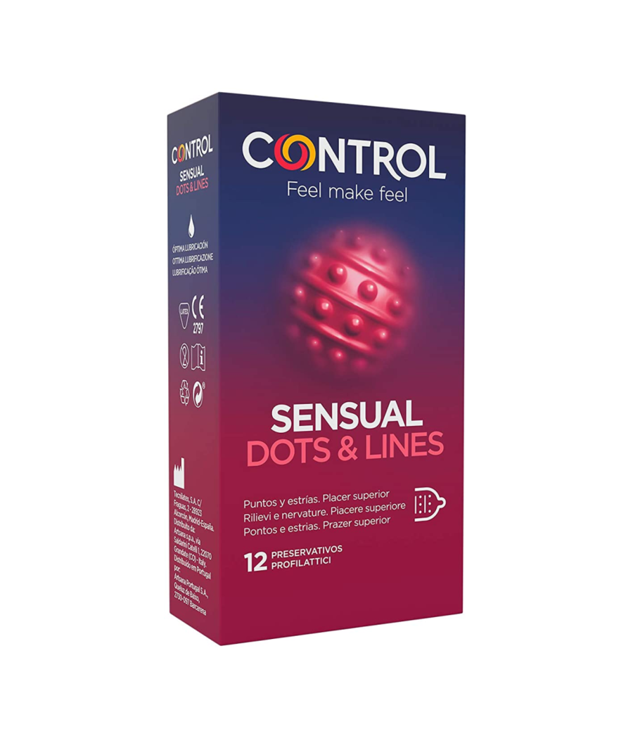 TengoQueProbarlo CONTROL - SENSUAL DOTS & LINES PUNTOS Y ESTRIAS 12 UDS CONTROL CONDOMS  Anticonceptivos y Preservativos Especia