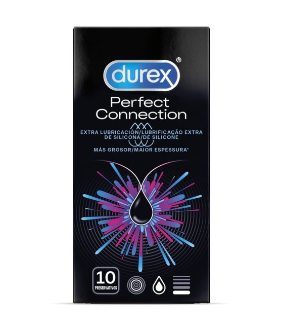 DUREX PERFECT CONNECTION EXTRA LUBRICACION SILICONA 10 UNIDADES
