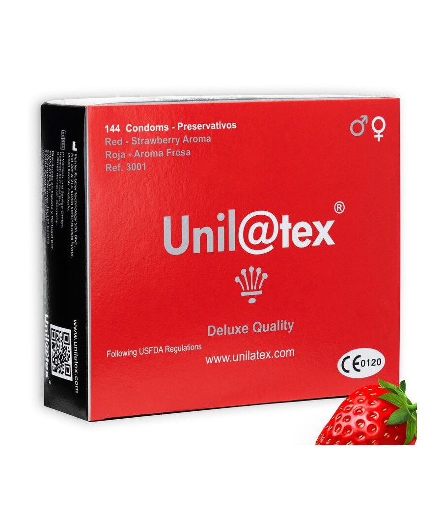 TengoQueProbarlo UNILATEX - PRESERVATIVOS ROJOS/FRESA 144 UDS UNILATEX  Anticonceptivos y Preservativos de Sabores