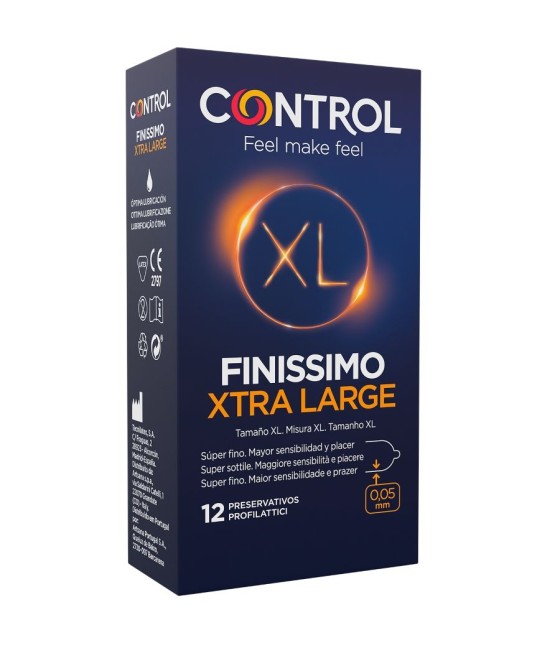 CONTROL FINISSIMO XL PRESERVATIVOS 12 UNIDADES