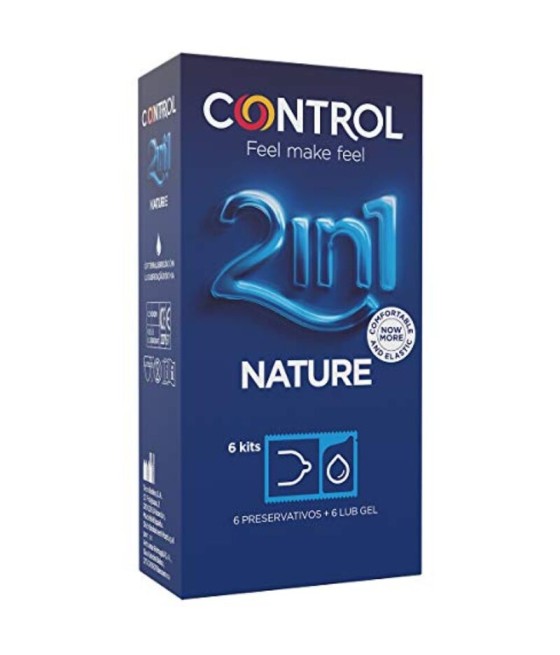 TengoQueProbarlo CONTROL - DUO NATURA 2-1 PRESERVATIVO + GEL 6 UDS CONTROL CONDOMS  Anticonceptivos y Preservativos Naturales