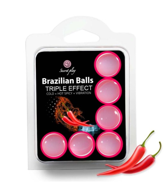 SECRETPLAY - SET 6 BRAZILIAN BALLS TRIPLE EFECTO