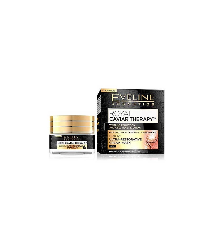 TengoQueProbarlo Eveline Royal Caviar Therapy Luxury Ultra Restorative Cream-Mask Night EVELINE  Mascarillas
