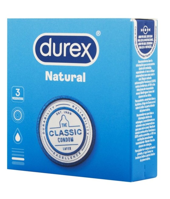 TengoQueProbarlo DUREX - NATURAL CLASSIC 3 UNIDADES DUREX CONDOMS  Anticonceptivos y Preservativos Naturales
