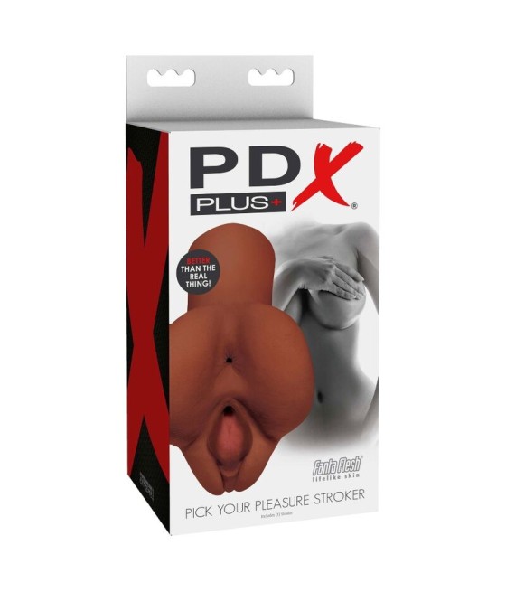 TengoQueProbarlo PDX PLUS - PICK YOUR PLEASURE MASTURBADOR DOBLE MARRON PDX PLUS+  Vaginas y Anos en Lata