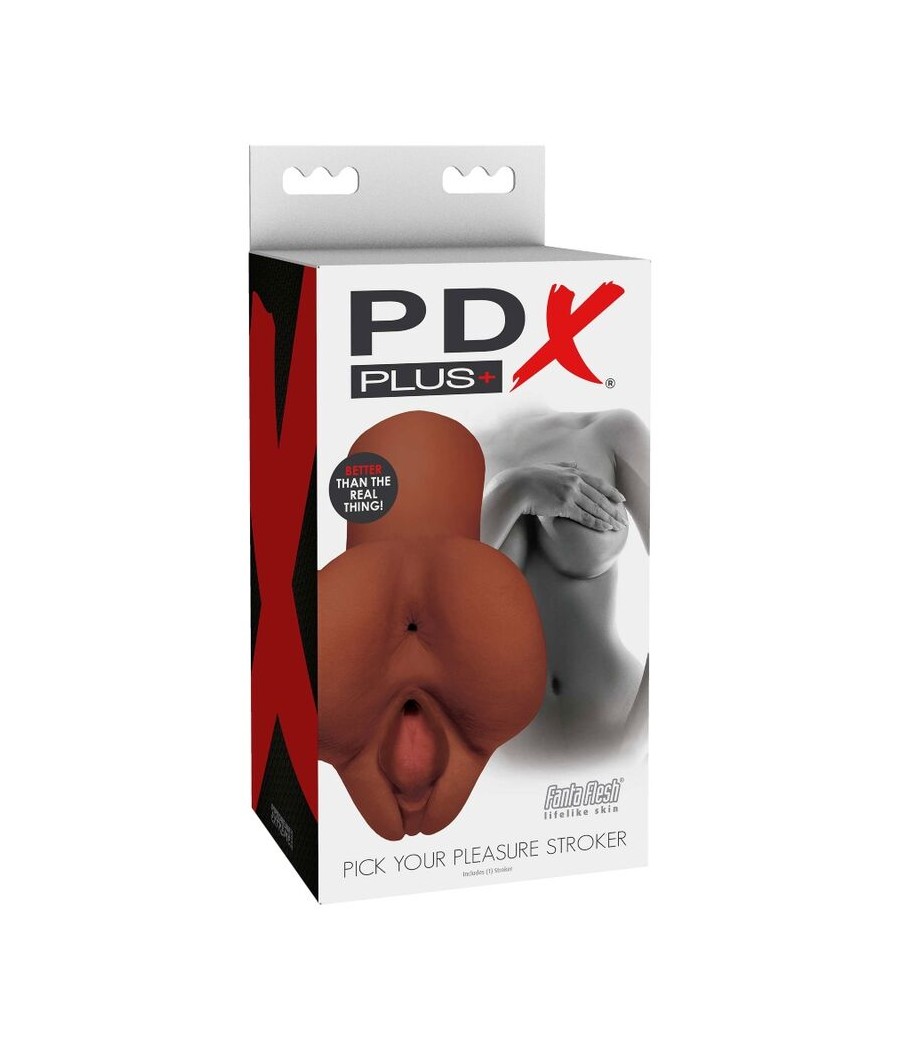 TengoQueProbarlo PDX PLUS - PICK YOUR PLEASURE MASTURBADOR DOBLE MARRON PDX PLUS+  Vaginas y Anos en Lata