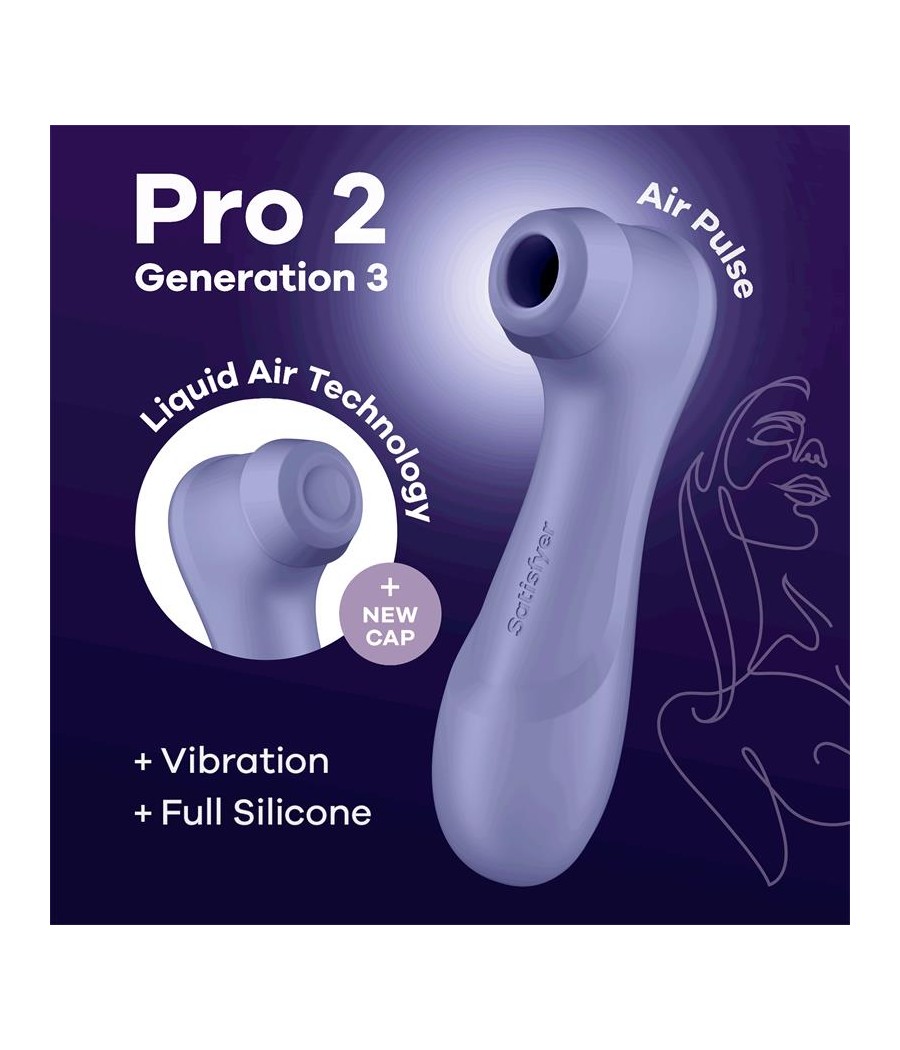 TengoQueProbarlo Pro 2 Gen 3 Liquid Air Technology Succi?n y Vibraci?n Lilac SATISFYER  Estimulador de Clítoris y Succionador