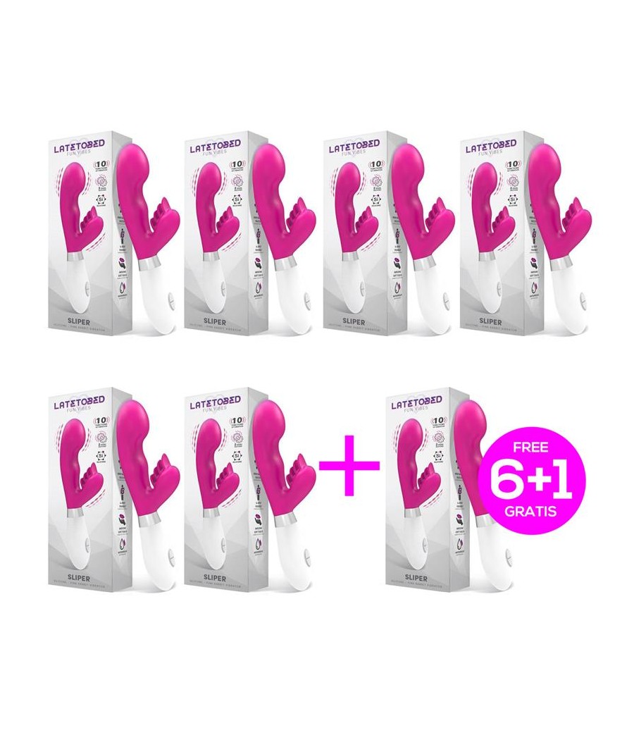 TengoQueProbarlo Pack 6+1 Sliper Vibrador Conejito Silicona LATETOBED  Vibradores para Mujer
