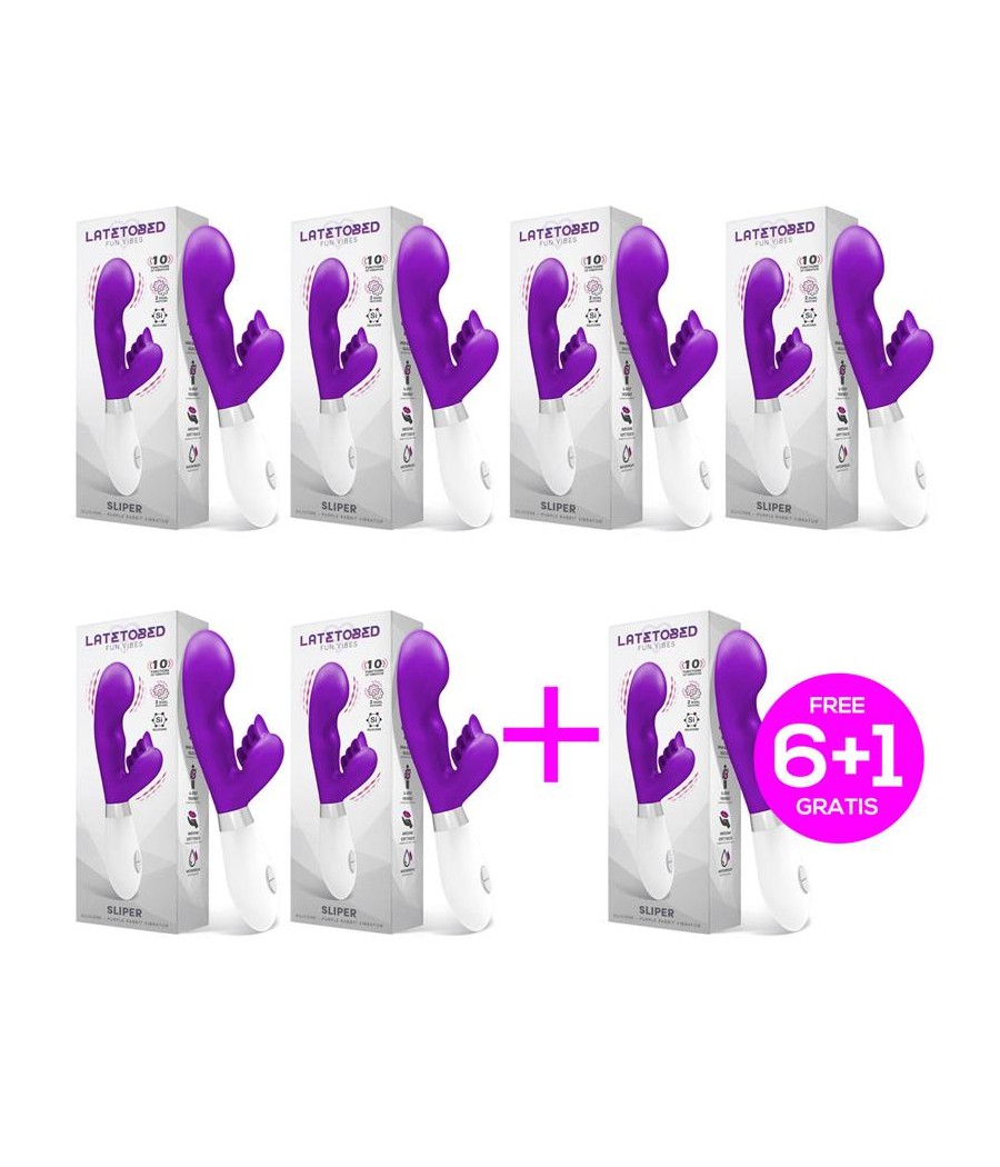 TengoQueProbarlo Pack 6+1 Sliper Vibrador con Conejito Silicona LATETOBED  Vibradores para Mujer