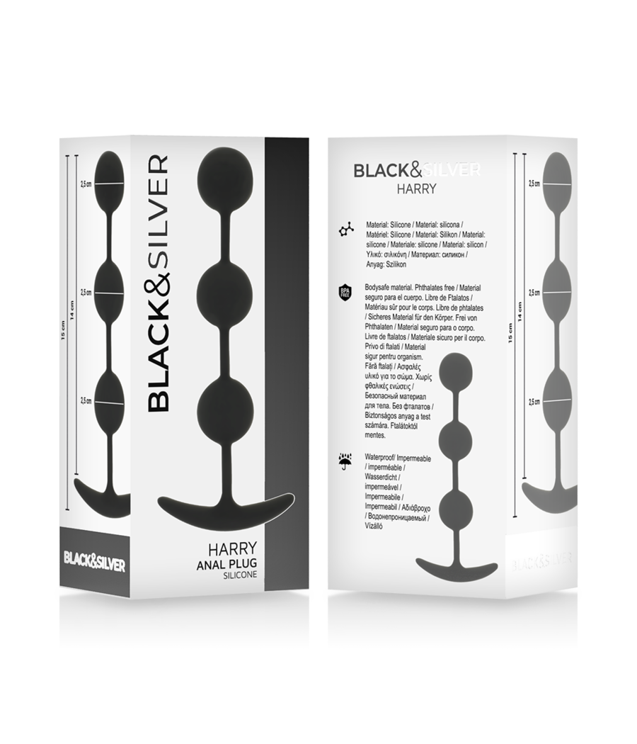 TengoQueProbarlo BLACK&SILVER - HARRY ROSARIO ANAL 3 ESFERAS SILICONA 14 CM BLACK&SILVER  Vibradores para Mujer