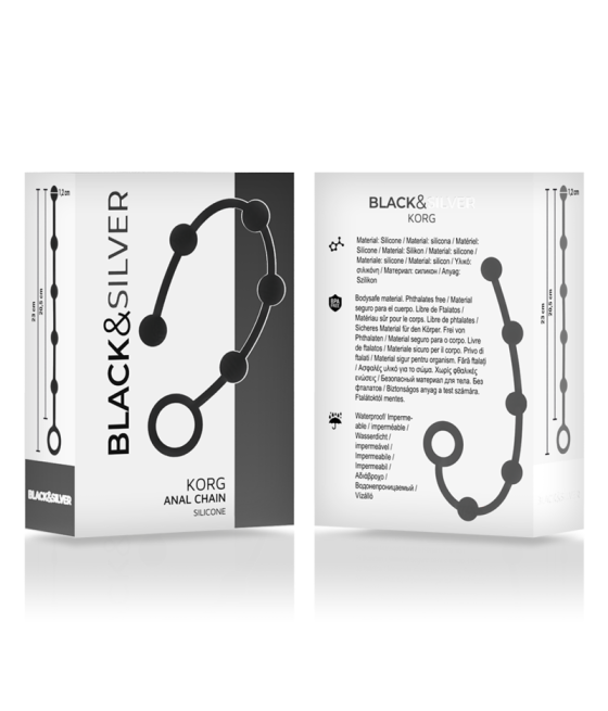 TengoQueProbarlo BLACK&SILVER - KORG ROSARIO ANAL INICIACION SILICONA 21 CM BLACK&SILVER  Juegos Eróticos Anales
