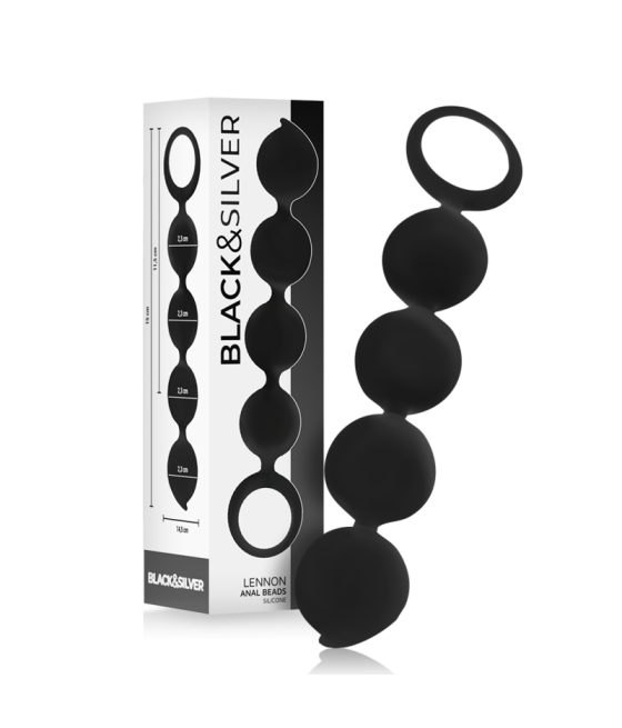 TengoQueProbarlo BLACK&SILVER - LENNON ROSARIO ANAL 4 ESFERAS SILICONA 15 CM BLACK&SILVER  Plugs Eróticos